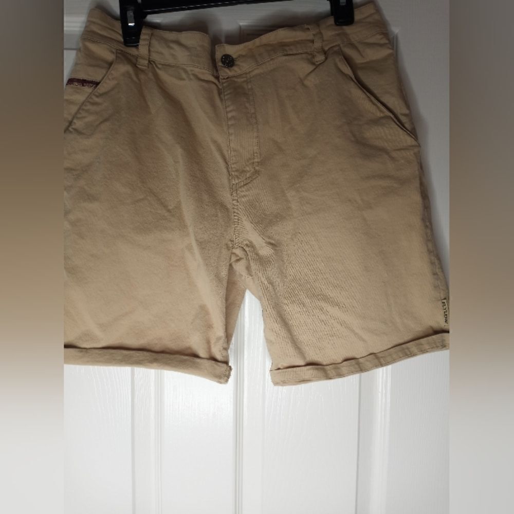 Flylow Gear 36 Khaki Beige Pockets Zipper Cotton Blend Casual Men's Shorts